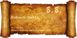 Babocs Betti névjegykártya